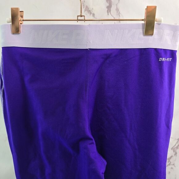 Nike Leggings Womens Large Purple Fleece Lined Thermal Pro Winter High Rise - Picture 6 of 12